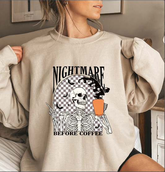 Adult Unisex "Nightmare Before Coffee" Sweatshirt