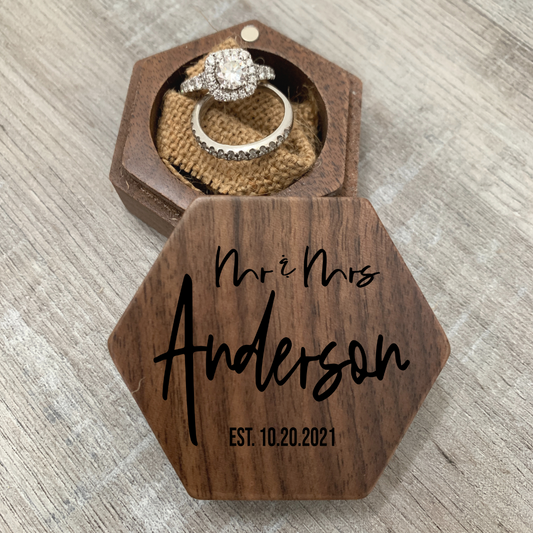 Personalized Ring Box with Name and Date